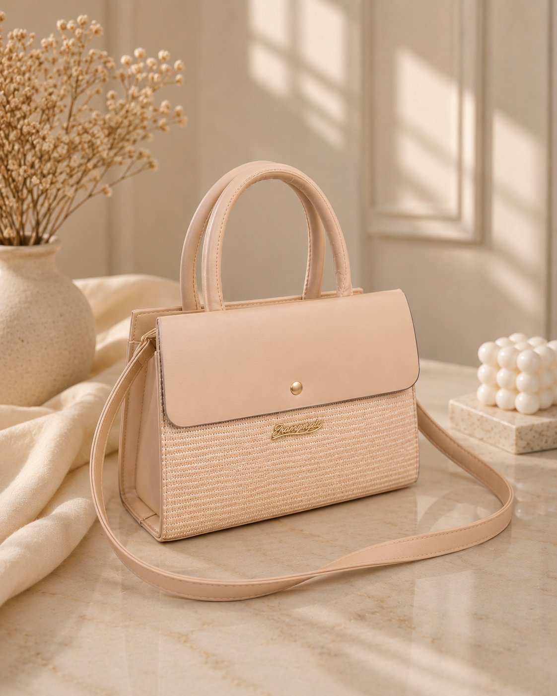 Elegant Two-Tone Crossbody & Handbag – Available in 4 Colors