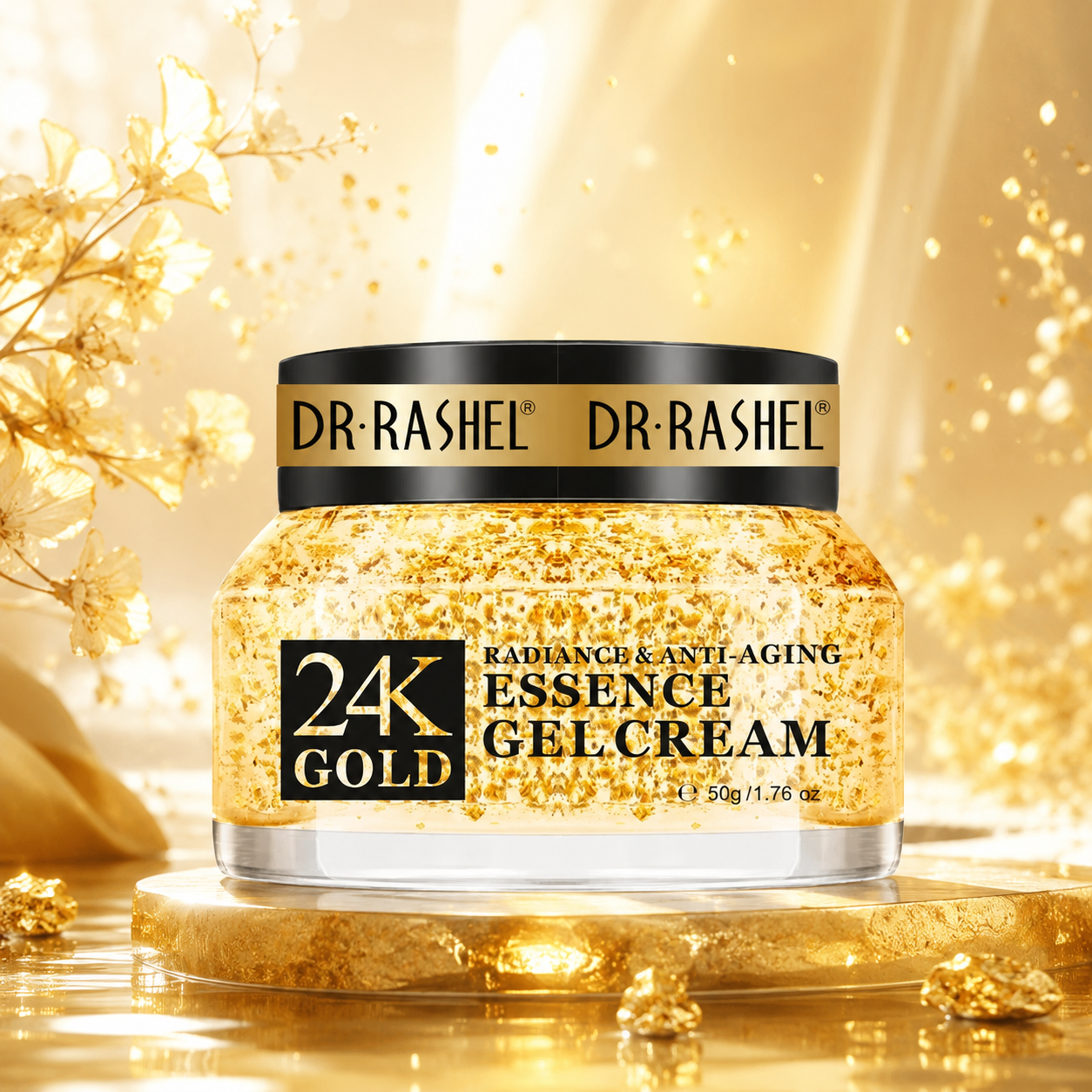24K Gold Essence Gel Cream by Dr. Rashel – Radiance & Anti-Aging Formula (50g)