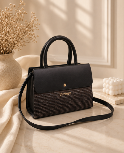 Elegant Two-Tone Crossbody & Handbag – Available in 4 Colors