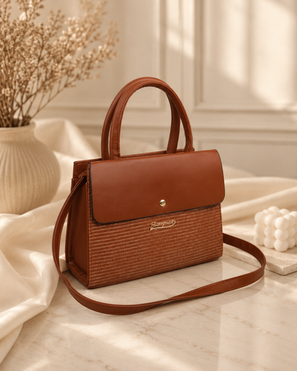 Elegant Two-Tone Crossbody & Handbag – Available in 4 Colors