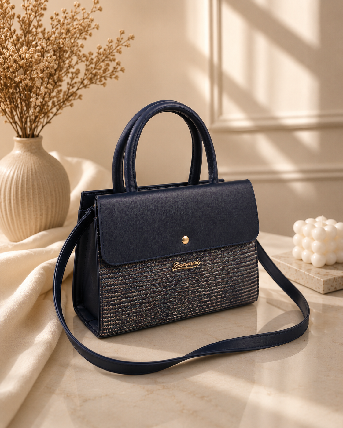 Elegant Two-Tone Crossbody & Handbag – Available in 4 Colors
