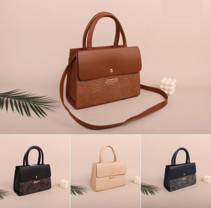 Elegant Two-Tone Crossbody & Handbag – Available in 4 Colors