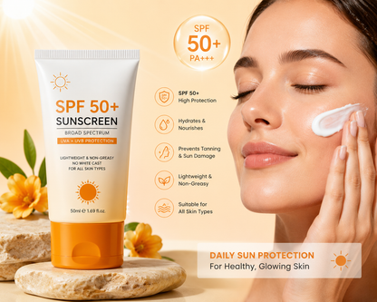SPF 50+ Sunscreen – Lightweight UV Protection & Daily Hydration | 50ml