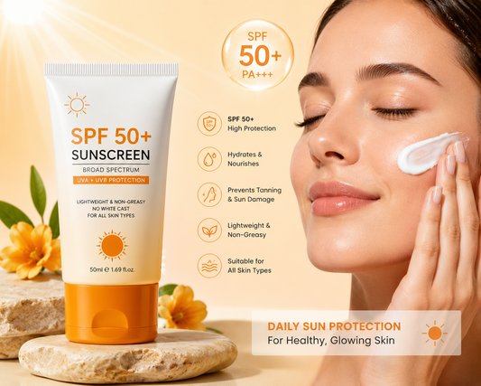 SPF 50+ Sunscreen – Lightweight UV Protection & Daily Hydration | 50ml
